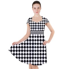 Chessboard 18x18 Rotated 45 40 Pixels Cap Sleeve Midi Dress