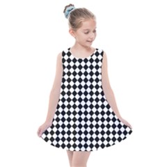 Chessboard 18x18 Rotated 45 40 Pixels Kids  Summer Dress by ChastityWhiteRose