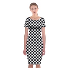 Chessboard 36x36 Classic Short Sleeve Midi Dress by ChastityWhiteRose