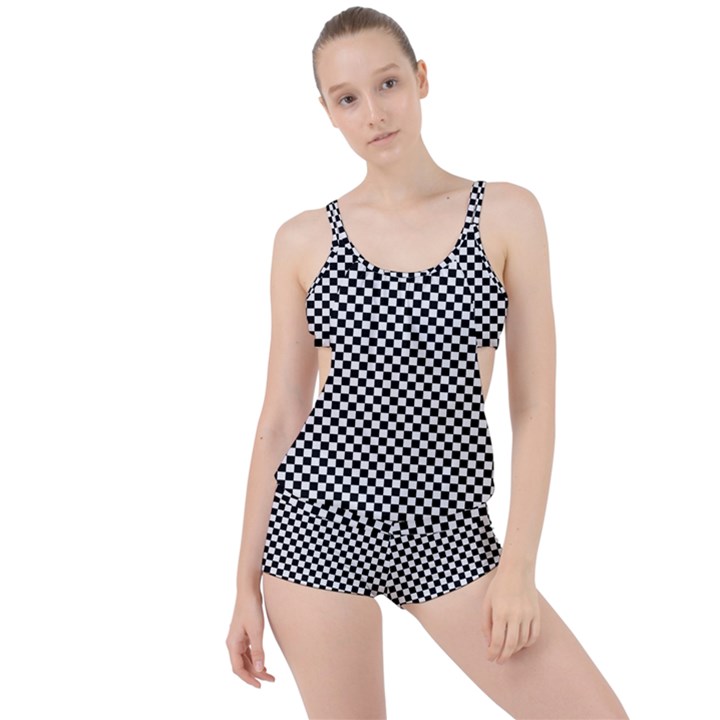 Chessboard 36x36 Boyleg Tankini Set 