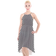 Chessboard 36x36 High-low Halter Chiffon Dress 