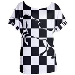 Chessboard Unicorn Women s Oversized Tee