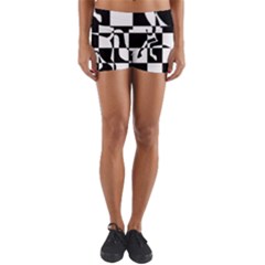 Chessboard Unicorn Yoga Shorts