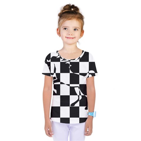 Chessboard Unicorn Kids  One Piece Tee by ChastityWhiteRose