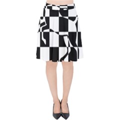 Chessboard Unicorn Velvet High Waist Skirt