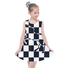 Chessboard Unicorn Kids  Summer Dress