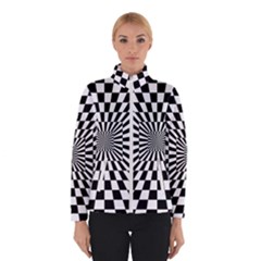 2 Color Checkered Square Tunnel Winter Jacket