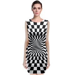 2 Color Checkered Square Tunnel Classic Sleeveless Midi Dress by ChastityWhiteRose