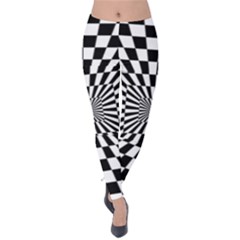 2 Color Checkered Square Tunnel Velvet Leggings