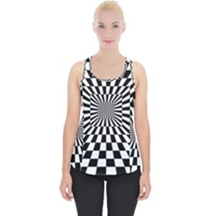 2 Color Checkered Square Tunnel Piece Up Tank Top by ChastityWhiteRose