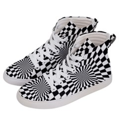 2 Color Checkered Square Tunnel Men s Hi-top Skate Sneakers by ChastityWhiteRose