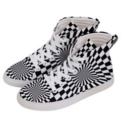 2 Color Checkered Square Tunnel Women s Hi-top Skate Sneakers by ChastityWhiteRose