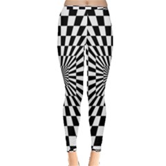 2 Color Checkered Square Tunnel Inside Out Leggings by ChastityWhiteRose