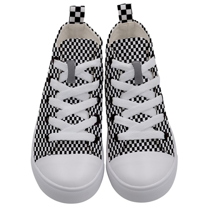 Chessboard 36x36 Kid s Mid-Top Canvas Sneakers