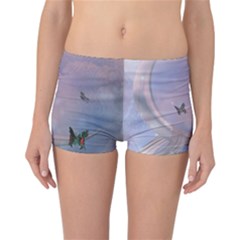 The Wonderful Moon With Butterflies Reversible Boyleg Bikini Bottoms by FantasyWorld7