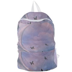 The Wonderful Moon With Butterflies Foldable Lightweight Backpack by FantasyWorld7