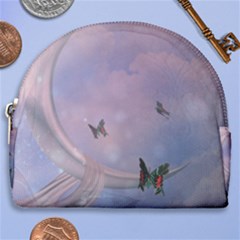 The Wonderful Moon With Butterflies Horseshoe Style Canvas Pouch