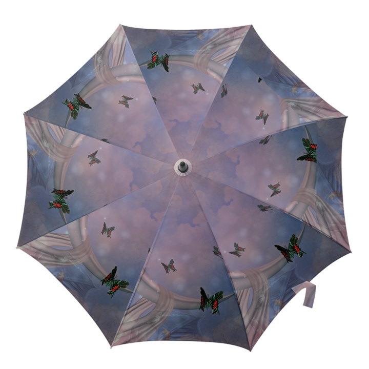 The Wonderful Moon With Butterflies Hook Handle Umbrellas (Large)