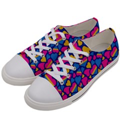 Pansexual Pride Hearts; A Cute Pan Pride Motif! Women s Low Top Canvas Sneakers by PrideMarks