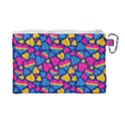 Pansexual Pride Hearts; A cute Pan Pride motif! Canvas Cosmetic Bag (Large) View2