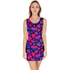 Bisexual Pride Hearts Bodycon Dress