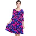 Bisexual Pride Hearts Quarter Sleeve Waist Band Dress View1