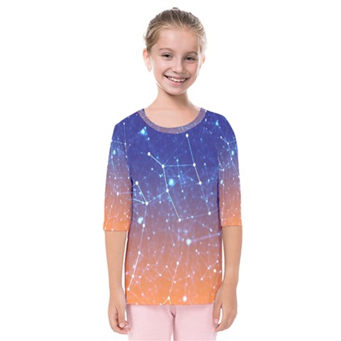 Abstract Pattern Color Design Kids  Quarter Sleeve Raglan Tee by Celenk