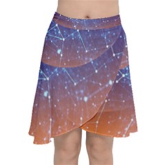 Abstract Pattern Color Design Chiffon Wrap Front Skirt by Celenk