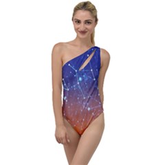 Abstract Pattern Color Design To One Side Swimsuit