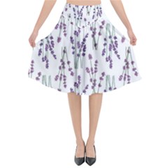 Flower Pattern Pattern Design Flared Midi Skirt