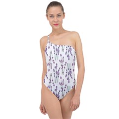 Flower Pattern Pattern Design Classic One Shoulder Swimsuit by Celenk