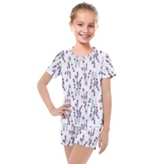 Flower Pattern Pattern Design Kids  Mesh Tee And Shorts Set