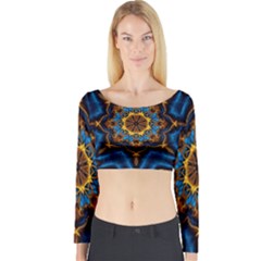 Pattern Abstract Background Art Long Sleeve Crop Top by Celenk