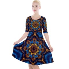 Pattern Abstract Background Art Quarter Sleeve A-line Dress