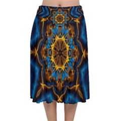 Pattern Abstract Background Art Velvet Flared Midi Skirt by Celenk