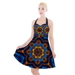 Pattern Abstract Background Art Halter Party Swing Dress 