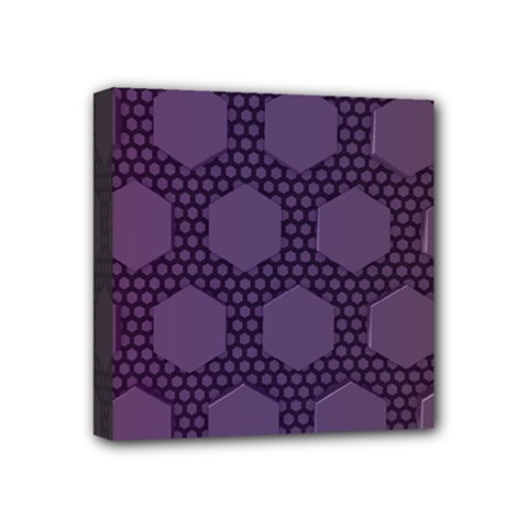 Hexagon Grid Geometric Hexagonal Mini Canvas 4  X 4  (stretched) by Celenk