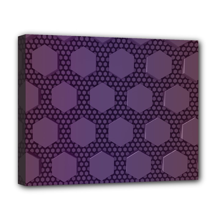 Hexagon Grid Geometric Hexagonal Deluxe Canvas 20  x 16  (Stretched)