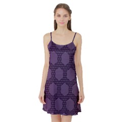 Hexagon Grid Geometric Hexagonal Satin Night Slip by Celenk