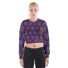 Hexagon Grid Geometric Hexagonal Cropped Sweatshirt by Celenk