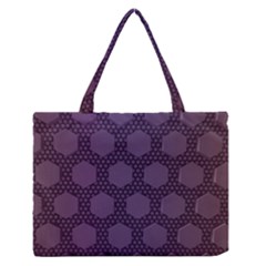 Hexagon Grid Geometric Hexagonal Zipper Medium Tote Bag by Celenk