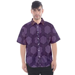 Hexagon Grid Geometric Hexagonal Men s Short Sleeve Shirt