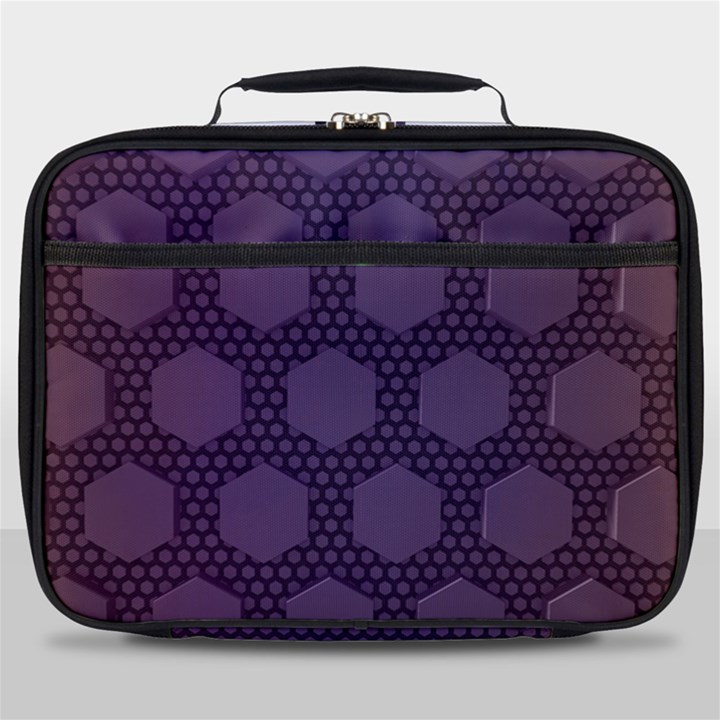 Hexagon Grid Geometric Hexagonal Full Print Lunch Bag