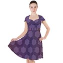 Hexagon Grid Geometric Hexagonal Cap Sleeve Midi Dress View1