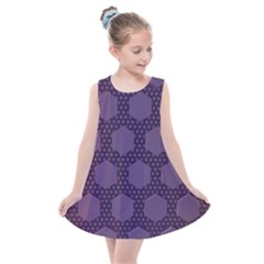 Hexagon Grid Geometric Hexagonal Kids  Summer Dress