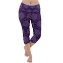 Hexagon Grid Geometric Hexagonal Lightweight Velour Capri Yoga Leggings View1