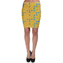 Lemons Ongoing Pattern Texture Bodycon Skirt by Celenk