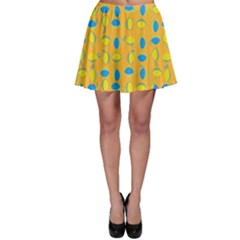 Lemons Ongoing Pattern Texture Skater Skirt by Celenk