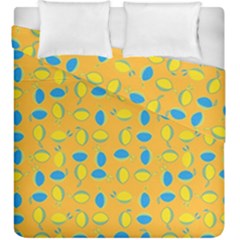 Lemons Ongoing Pattern Texture Duvet Cover Double Side (king Size) by Celenk