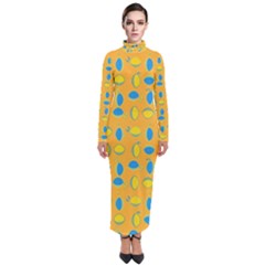 Lemons Ongoing Pattern Texture Turtleneck Maxi Dress